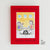 The Unseen Edition of the book 'Hidden Pictures' by Jason Rekulak, featuring a bold red cover with a childlike hand-drawn illustration of people and a scary figure on a yellow background.